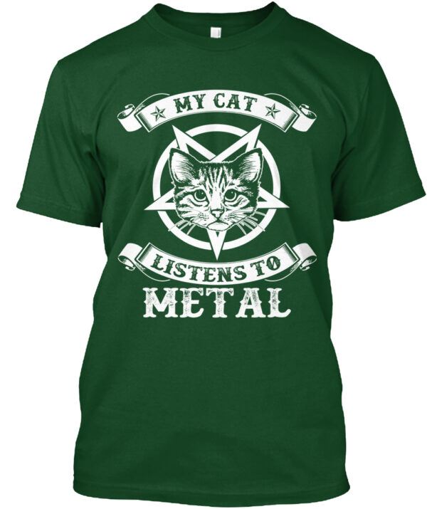 My Cat Listen To Metal Cat Shirt For Cat Lover - Image 2